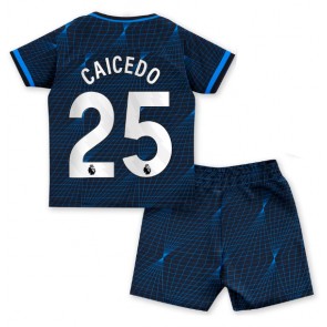 Chelsea Moises Caicedo #25 Udebanesæt Børn 2023-24 Kort ærmer (+ korte bukser)